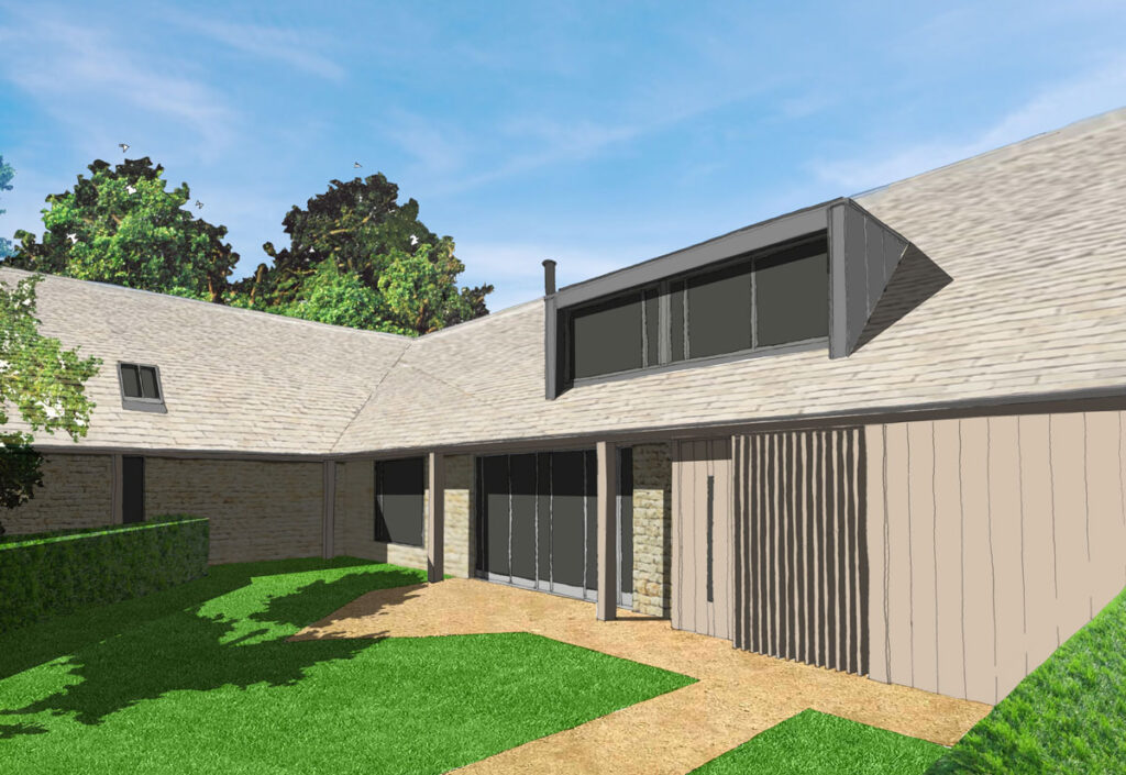 Concept design render of a dwelling in Biddeston, Wiltshire